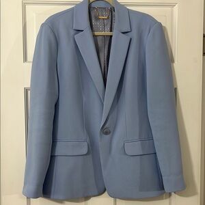 Trina Turk Powder Blue Single-Button Blazer
